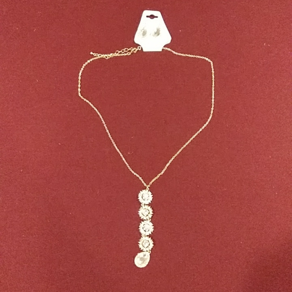 3 for $30 Fashion Jewelry Set Gold & Diamonds Earrings Necklace Costume Jewelry - Picture 2 of 6